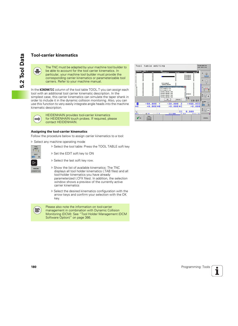 Tool-carrier kinematics, 2 t ool d a ta | HEIDENHAIN iTNC 530 (606 42x-02) ISO programming User Manual | Page 180 / 648