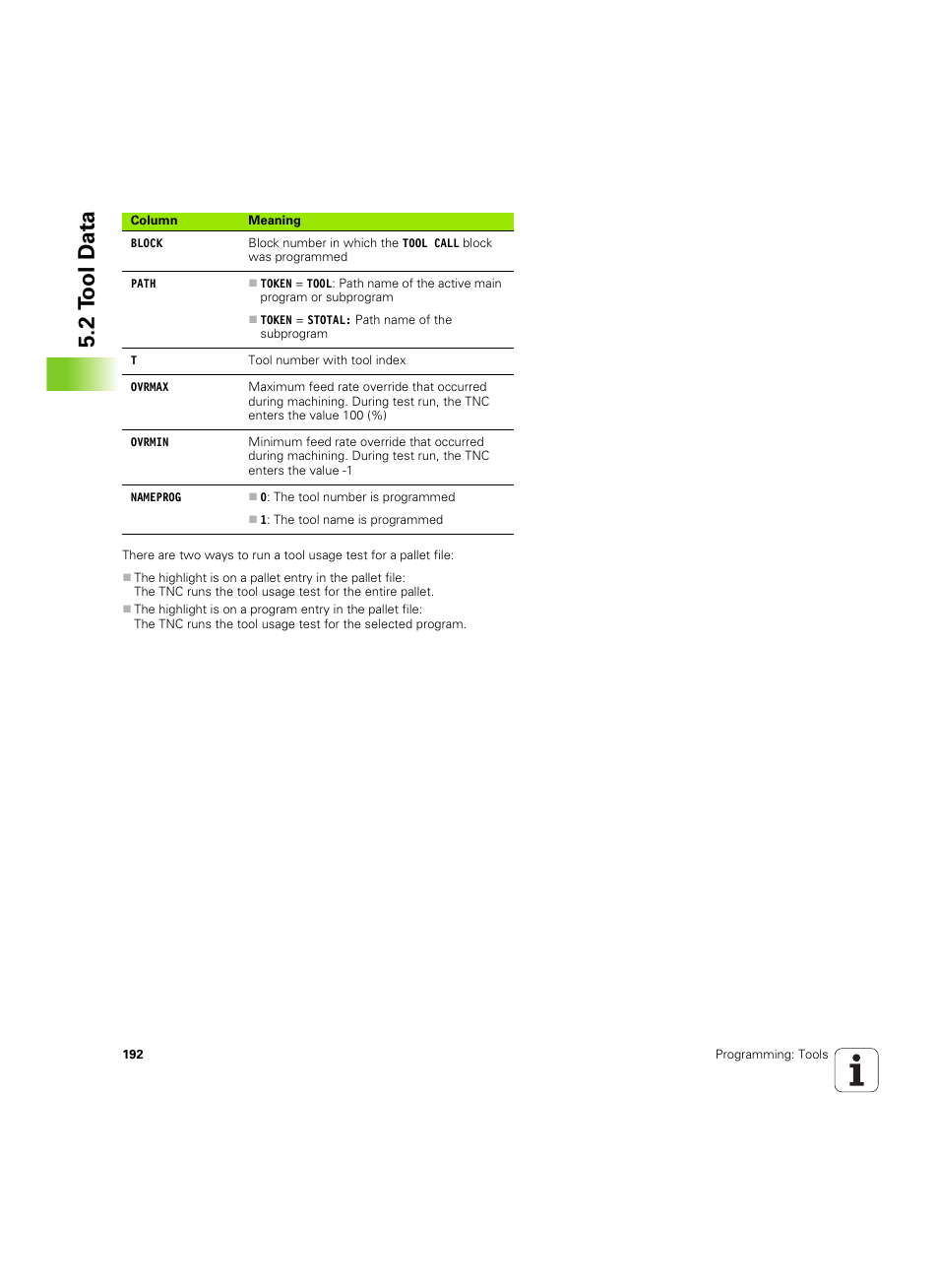 2 t ool d a ta | HEIDENHAIN iTNC 530 (606 42x-02) ISO programming User Manual | Page 192 / 648