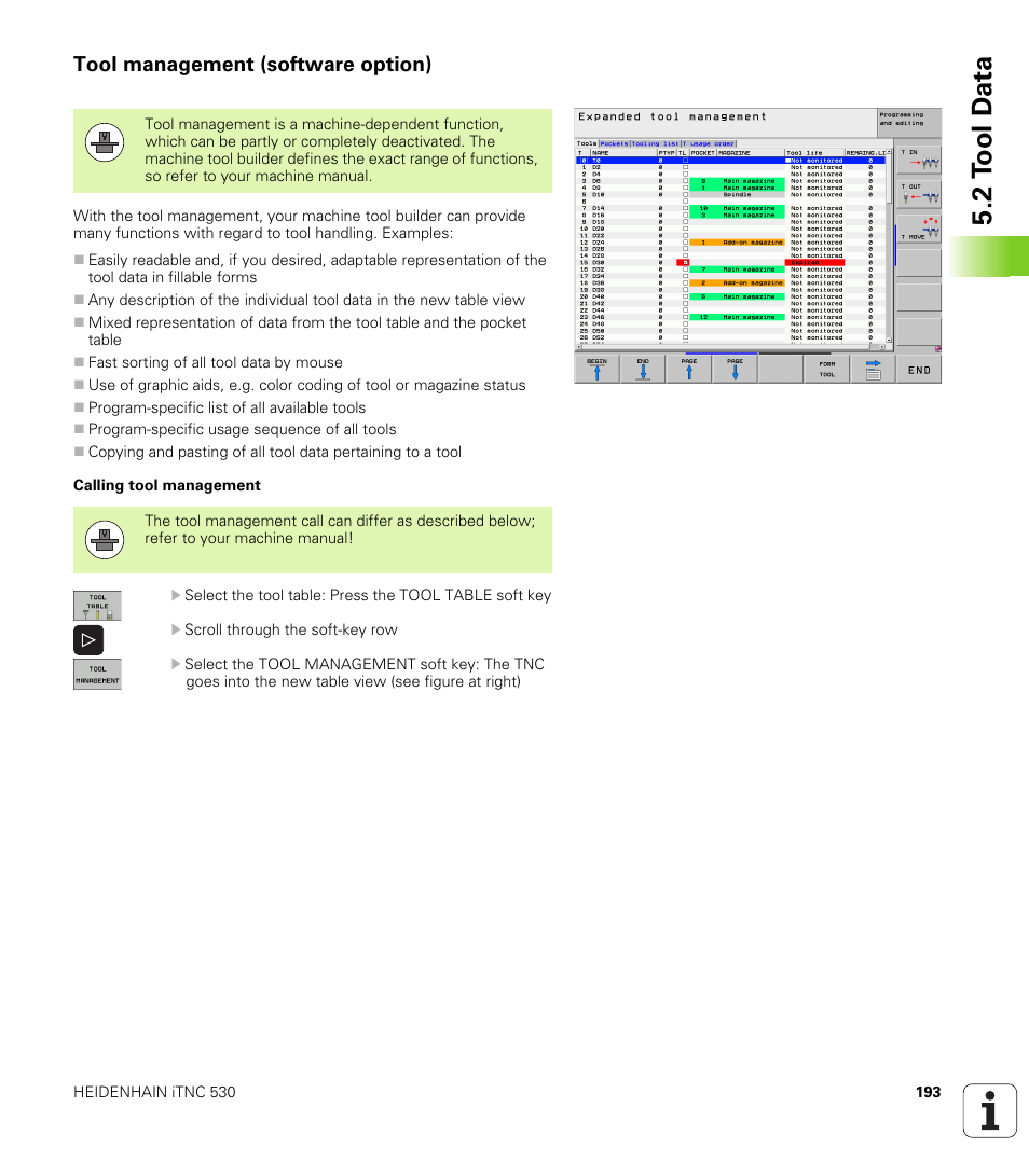 Tool management (software option), 2 t ool d a ta | HEIDENHAIN iTNC 530 (606 42x-02) ISO programming User Manual | Page 193 / 648