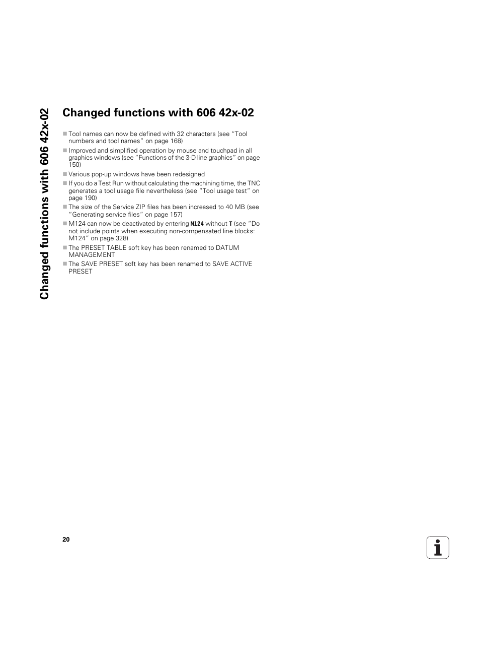 Changed functions with 606 42x-02 | HEIDENHAIN iTNC 530 (606 42x-02) ISO programming User Manual | Page 20 / 648