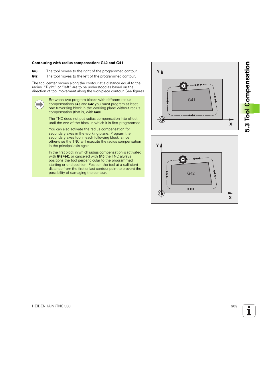3 t ool compensation | HEIDENHAIN iTNC 530 (606 42x-02) ISO programming User Manual | Page 203 / 648