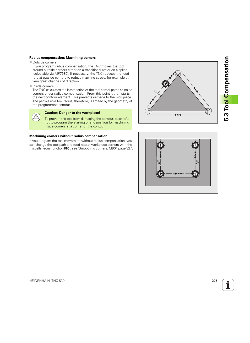 3 t ool compensation | HEIDENHAIN iTNC 530 (606 42x-02) ISO programming User Manual | Page 205 / 648