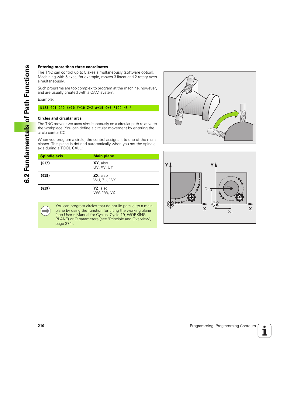 2 f undamentals of p a th f unctions | HEIDENHAIN iTNC 530 (606 42x-02) ISO programming User Manual | Page 210 / 648