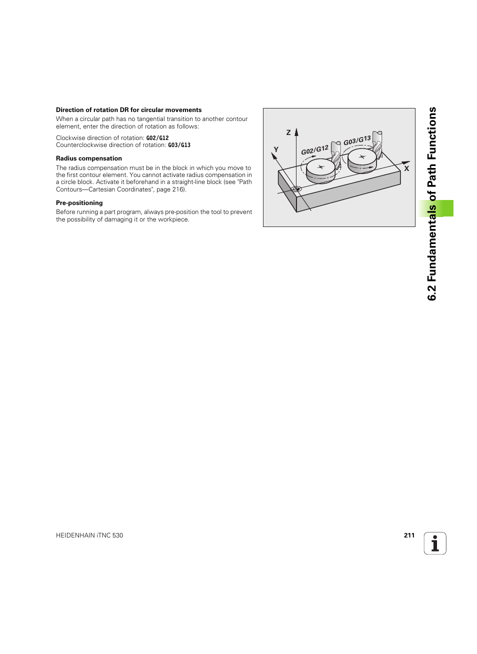 2 f undamentals of p a th f unctions | HEIDENHAIN iTNC 530 (606 42x-02) ISO programming User Manual | Page 211 / 648