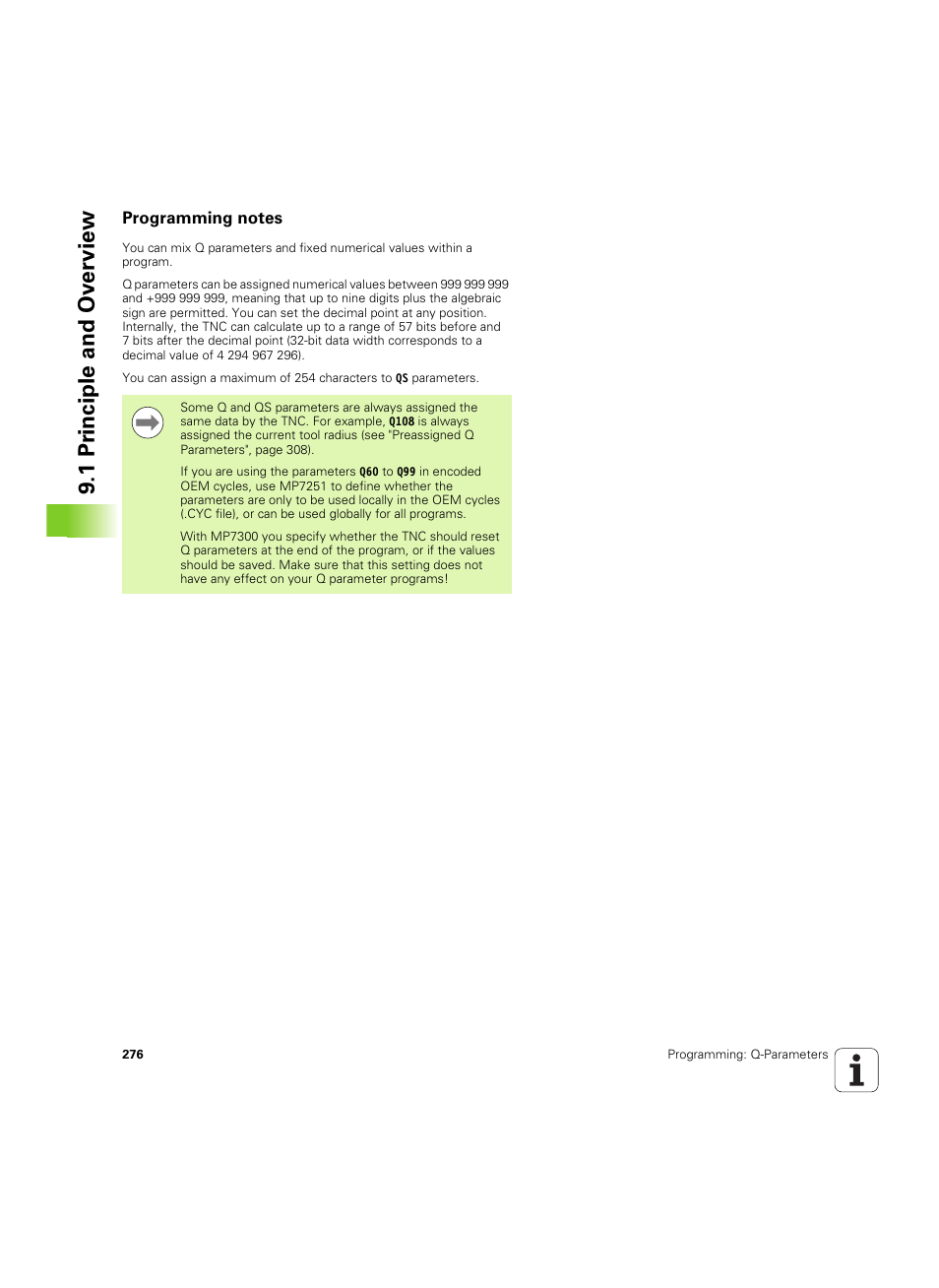 Programming notes, 1 pr inciple and ov erview | HEIDENHAIN iTNC 530 (606 42x-02) ISO programming User Manual | Page 276 / 648