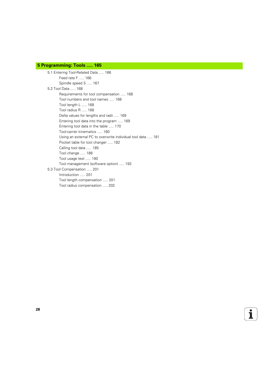 5 programming: tools | HEIDENHAIN iTNC 530 (606 42x-02) ISO programming User Manual | Page 28 / 648