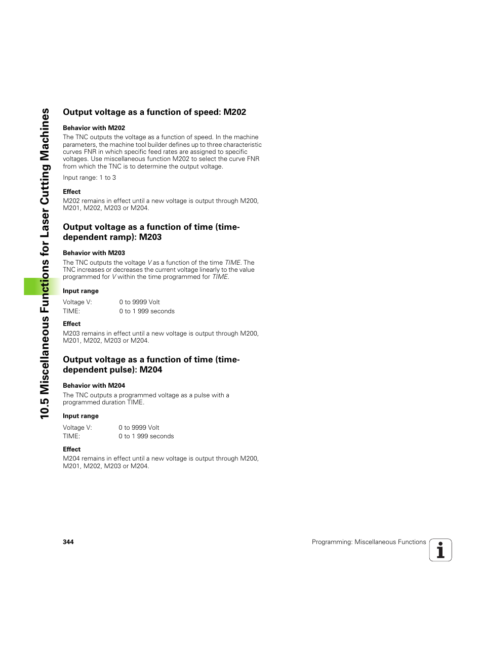 Output voltage as a function of speed: m202 | HEIDENHAIN iTNC 530 (606 42x-02) ISO programming User Manual | Page 344 / 648