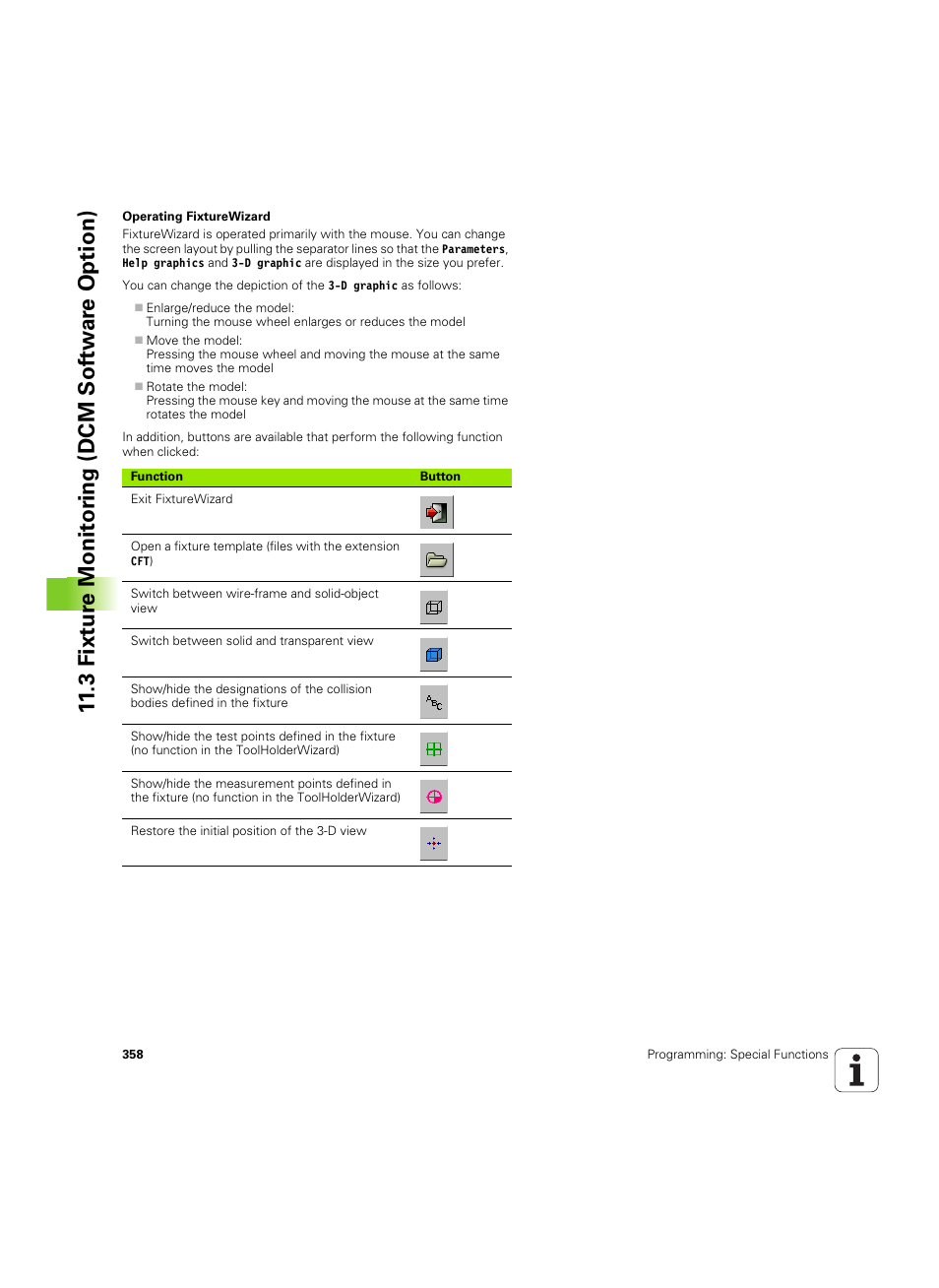 3 fixt ur e monit o ri ng (dcm sof tw a re option) | HEIDENHAIN iTNC 530 (606 42x-02) ISO programming User Manual | Page 358 / 648