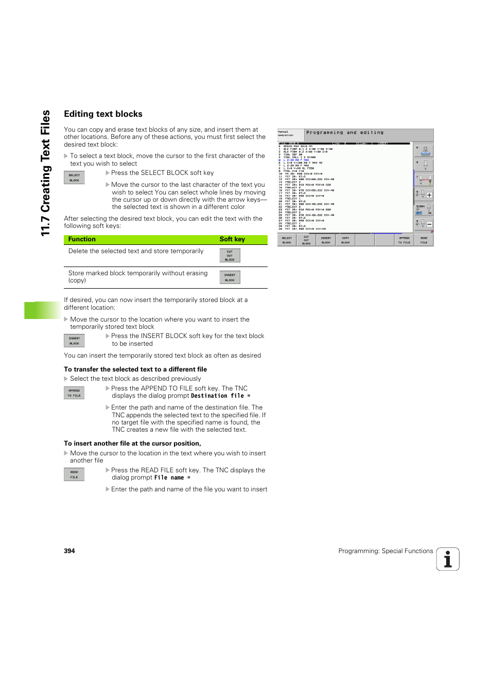 Editing text blocks, 7 cr eating t ext files | HEIDENHAIN iTNC 530 (606 42x-02) ISO programming User Manual | Page 394 / 648
