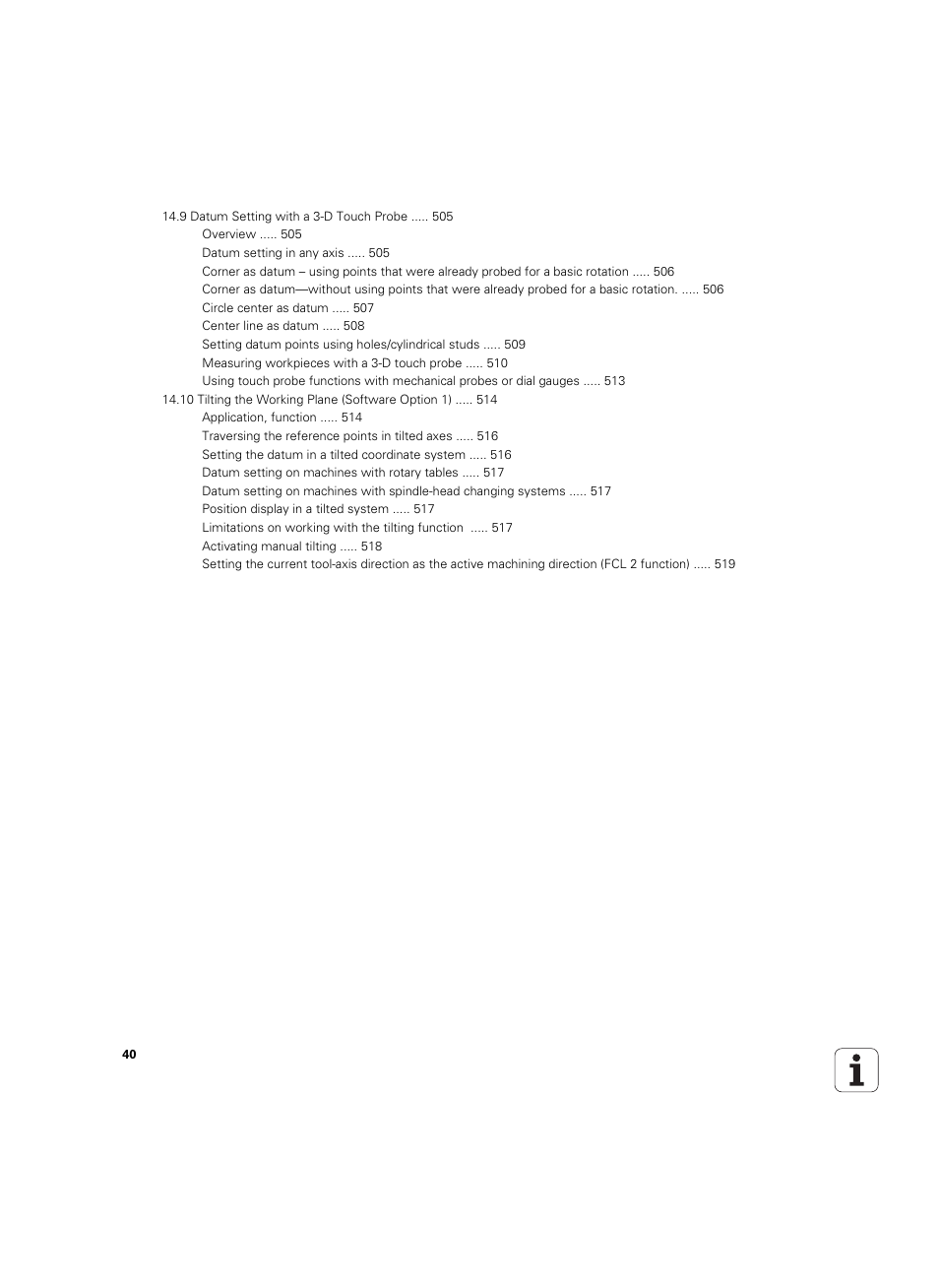 HEIDENHAIN iTNC 530 (606 42x-02) ISO programming User Manual | Page 40 / 648