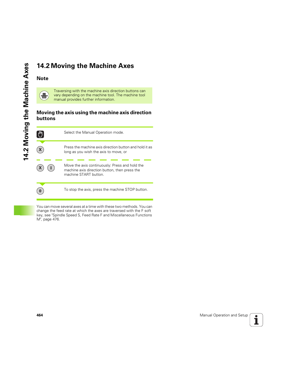 2 moving the machine axes, Note | HEIDENHAIN iTNC 530 (606 42x-02) ISO programming User Manual | Page 464 / 648