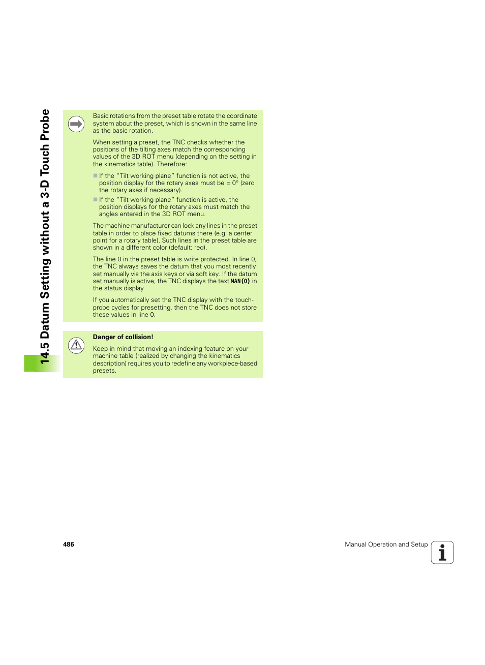 5 d a tu m set ting without a 3-d t ouc h pr obe | HEIDENHAIN iTNC 530 (606 42x-02) ISO programming User Manual | Page 486 / 648