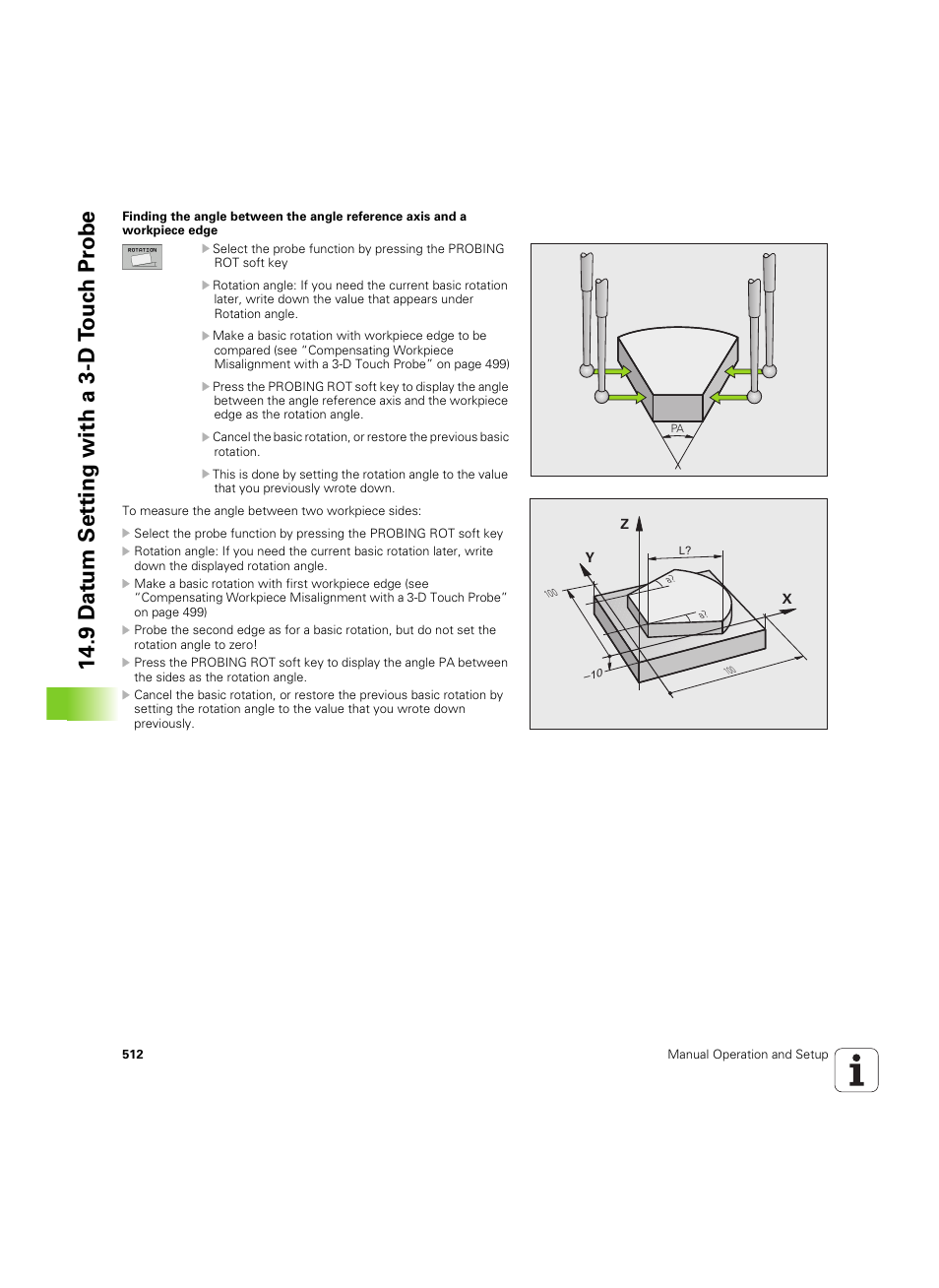 9 d a tu m set ting with a 3-d t o uc h pr obe | HEIDENHAIN iTNC 530 (606 42x-02) ISO programming User Manual | Page 512 / 648