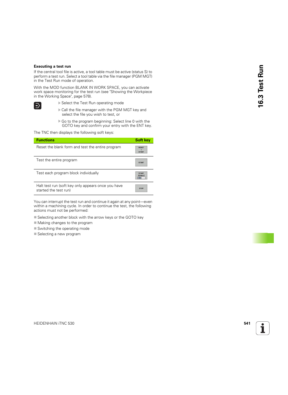 3 t e st run | HEIDENHAIN iTNC 530 (606 42x-02) ISO programming User Manual | Page 541 / 648