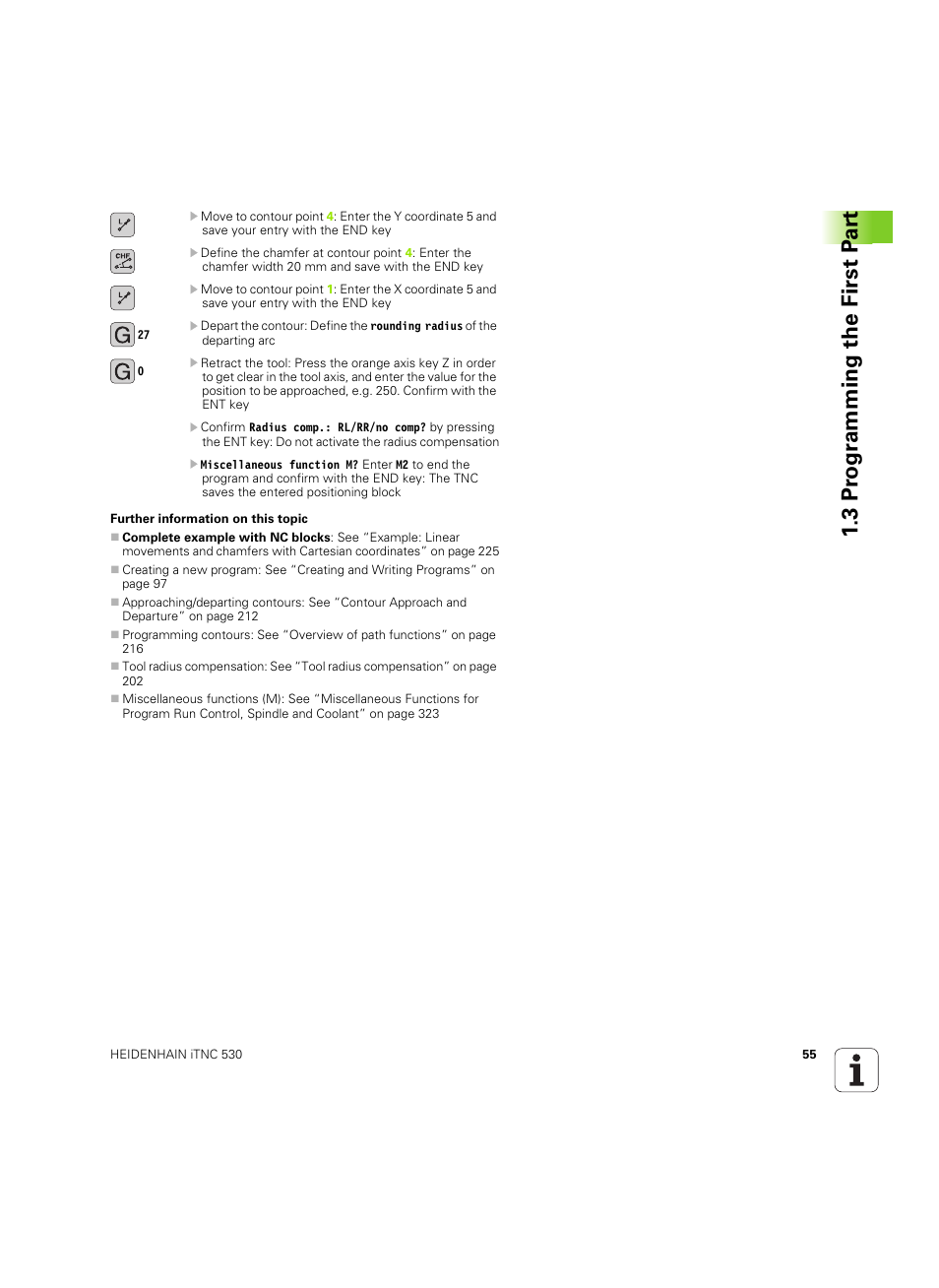 3 pr ogr amming the first p a rt | HEIDENHAIN iTNC 530 (606 42x-02) ISO programming User Manual | Page 55 / 648