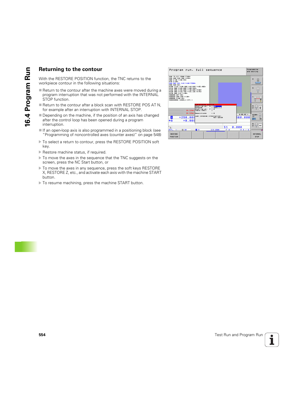 Returning to the contour, 4 pr ogr am run | HEIDENHAIN iTNC 530 (606 42x-02) ISO programming User Manual | Page 554 / 648