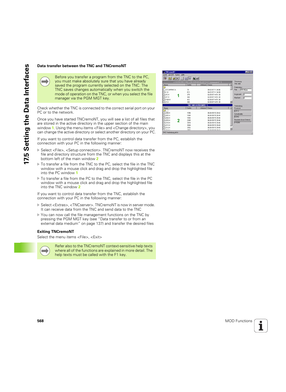 5 set ting the d a ta int e rf aces | HEIDENHAIN iTNC 530 (606 42x-02) ISO programming User Manual | Page 568 / 648