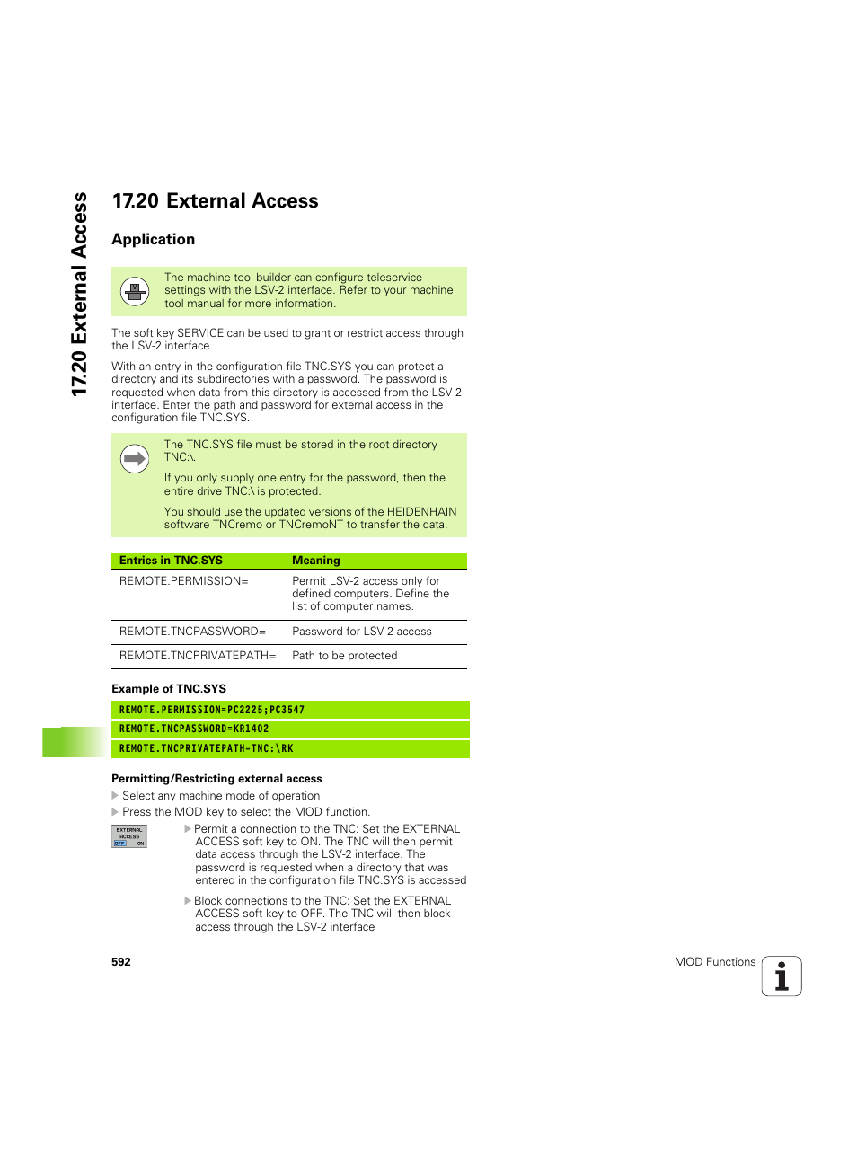 20 external access, Application | HEIDENHAIN iTNC 530 (606 42x-02) ISO programming User Manual | Page 592 / 648