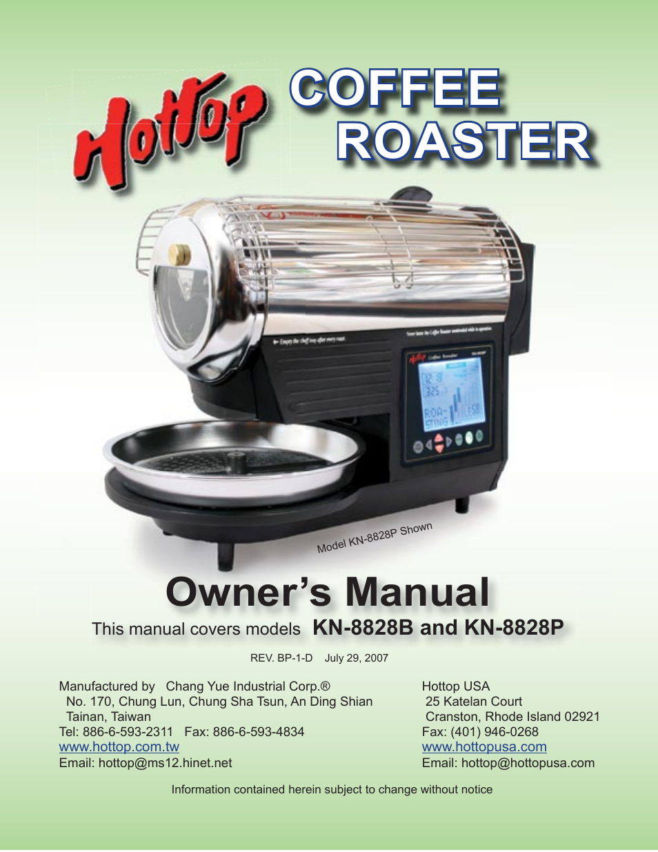 Chang Yue Industrial KN-8828P User Manual | 44 pages