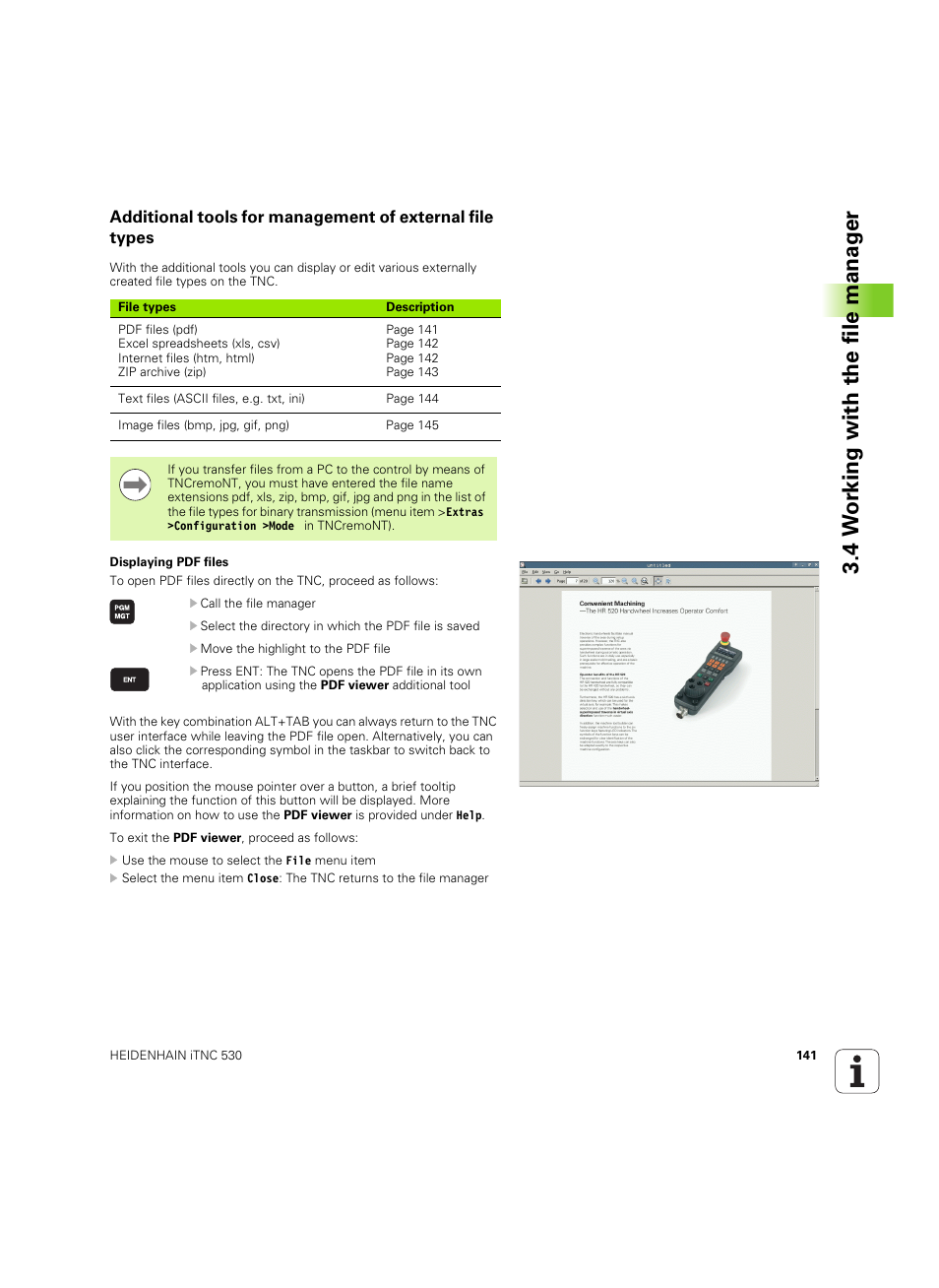 4 w o rk ing with the file manag e r | HEIDENHAIN iTNC 530 (60642x-03) User Manual | Page 141 / 735