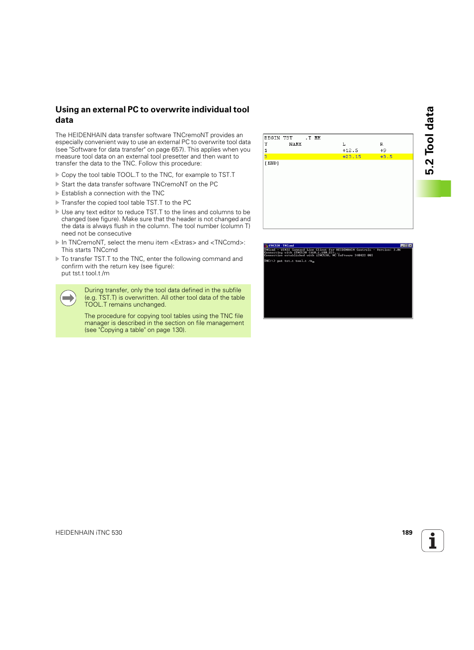2 t ool data | HEIDENHAIN iTNC 530 (60642x-03) User Manual | Page 189 / 735