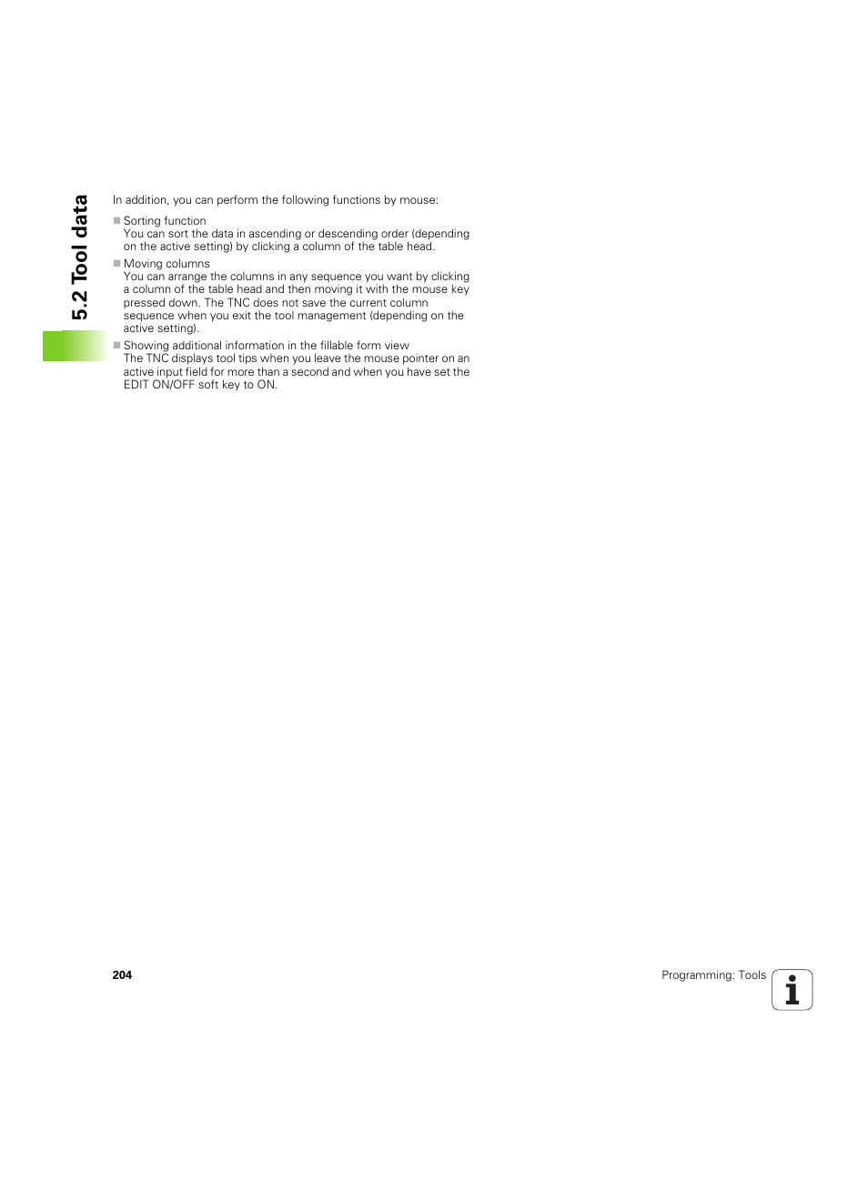 2 t ool data | HEIDENHAIN iTNC 530 (60642x-03) User Manual | Page 204 / 735