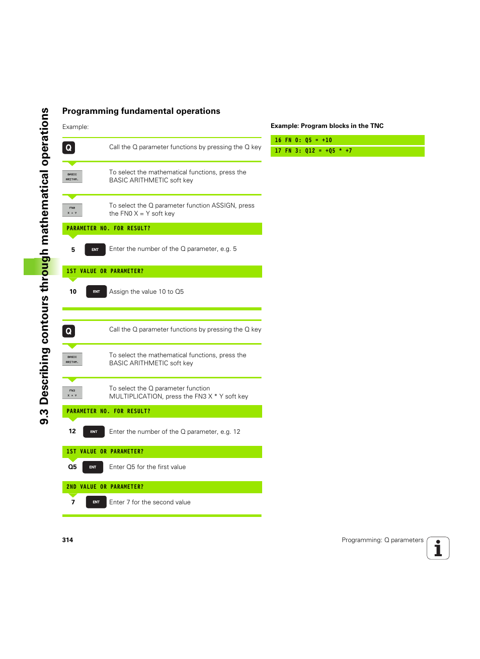 Programming fundamental operations | HEIDENHAIN iTNC 530 (60642x-03) User Manual | Page 314 / 735