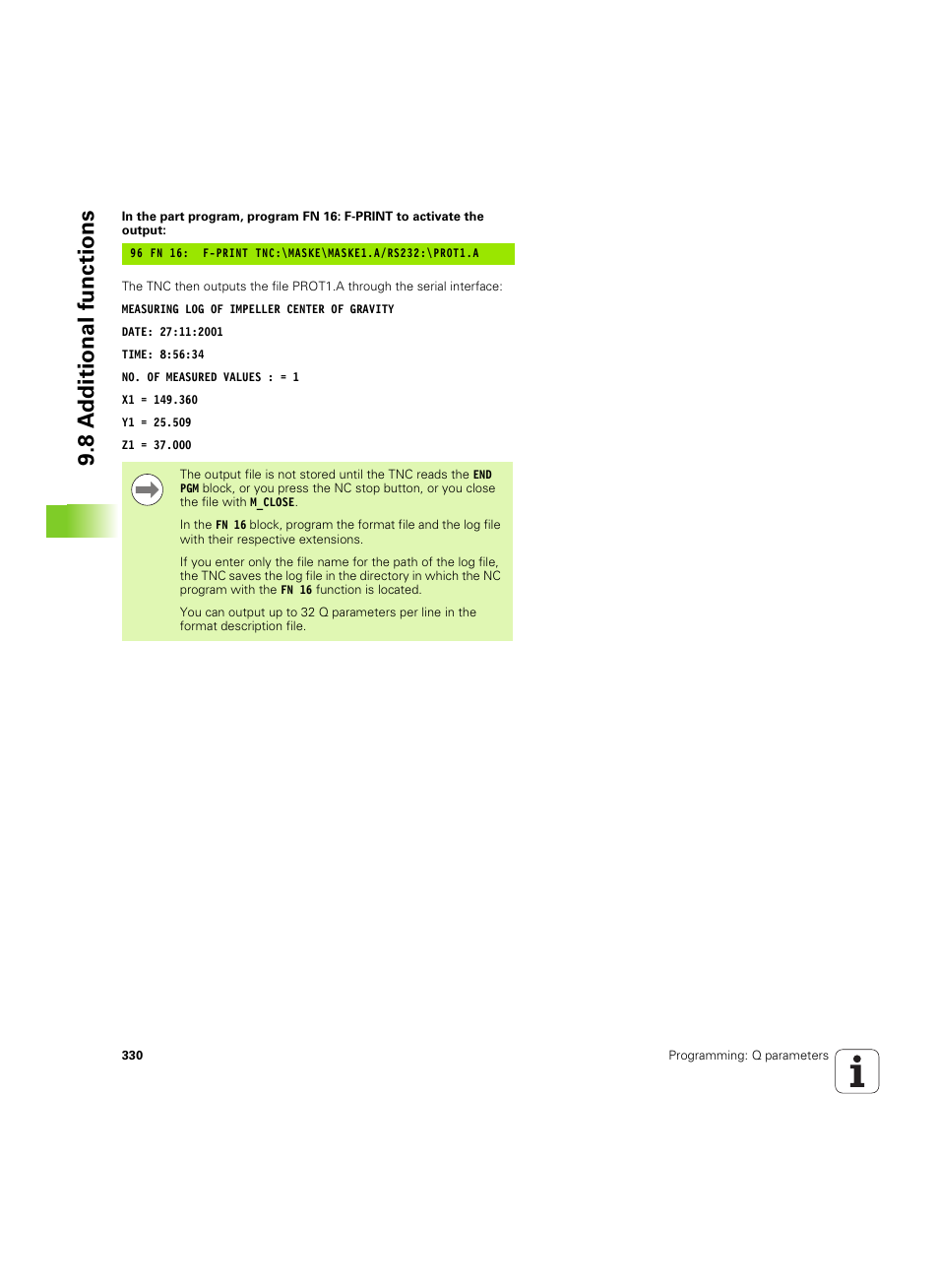8 a d ditional functions | HEIDENHAIN iTNC 530 (60642x-03) User Manual | Page 330 / 735