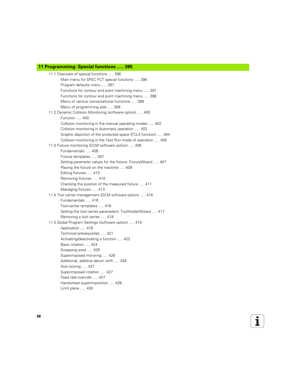 11 programming: special functions | HEIDENHAIN iTNC 530 (60642x-03) User Manual | Page 38 / 735