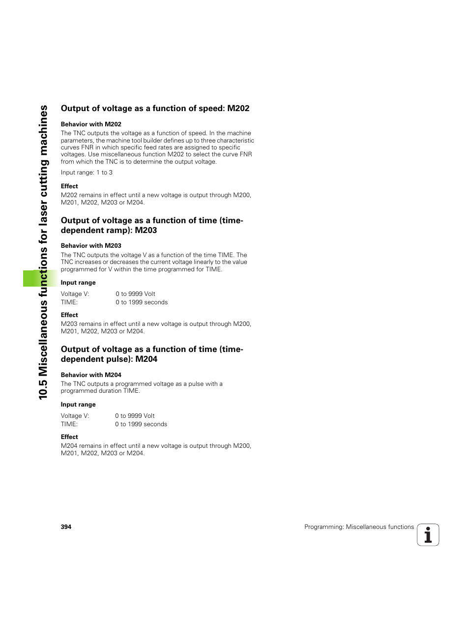 Output of voltage as a function of speed: m202 | HEIDENHAIN iTNC 530 (60642x-03) User Manual | Page 394 / 735