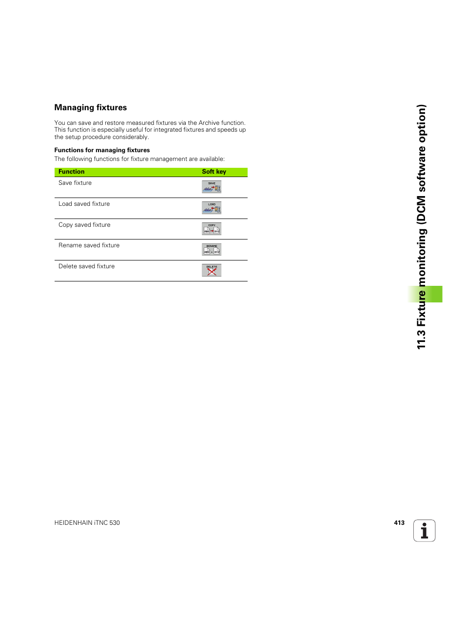 Managing fixtures, 3 fixt ur e monit o ri ng (dcm sof tw a re option) | HEIDENHAIN iTNC 530 (60642x-03) User Manual | Page 413 / 735
