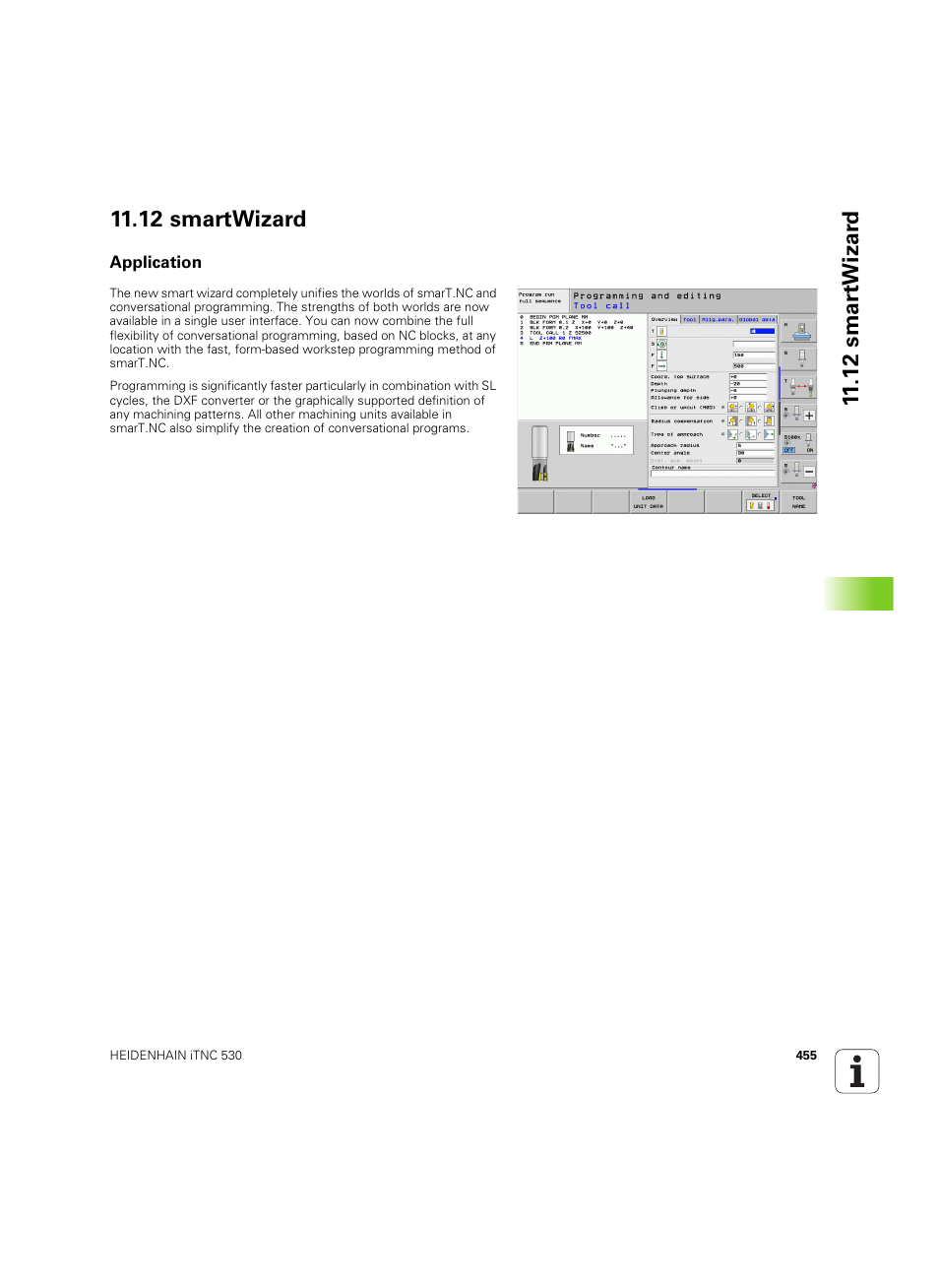 12 smartwizard, Application | HEIDENHAIN iTNC 530 (60642x-03) User Manual | Page 455 / 735