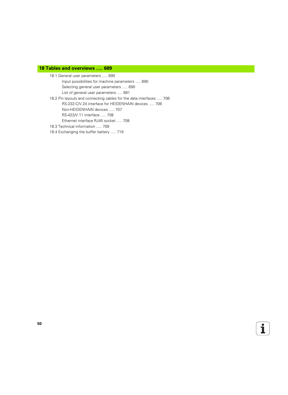 18 tables and overviews | HEIDENHAIN iTNC 530 (60642x-03) User Manual | Page 50 / 735