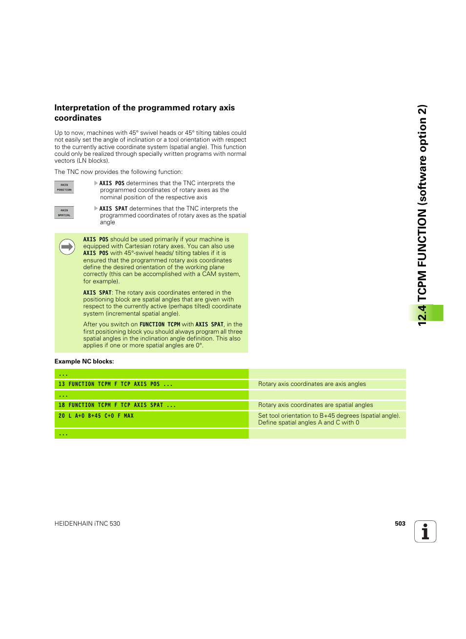 4 tcpm function (sof tw ar e o ption 2) | HEIDENHAIN iTNC 530 (60642x-03) User Manual | Page 503 / 735
