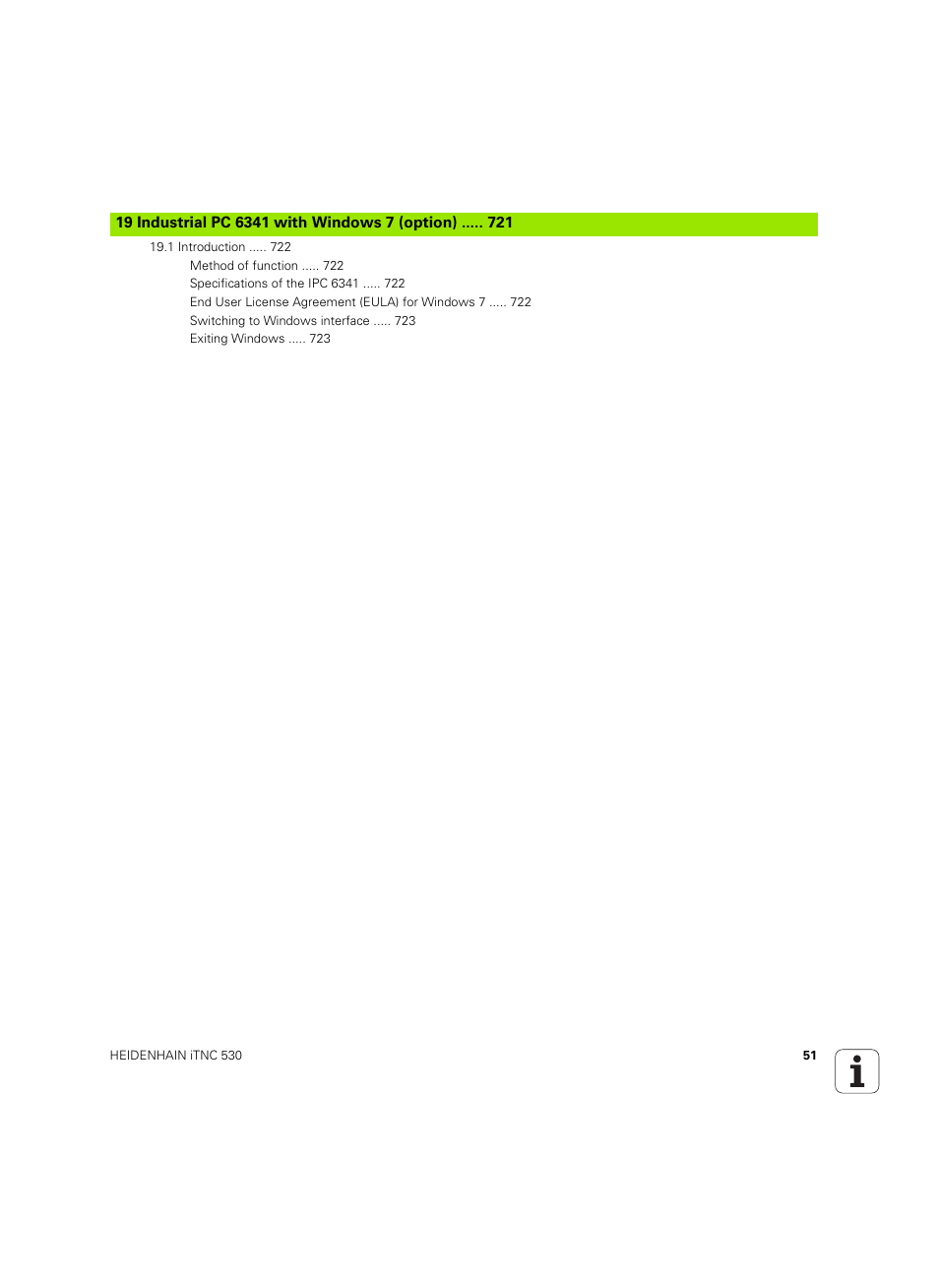 19 industrial pc 6341 with windows 7 (option) | HEIDENHAIN iTNC 530 (60642x-03) User Manual | Page 51 / 735