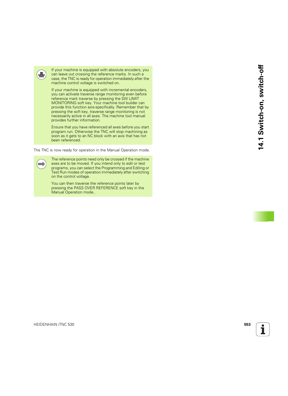1 s w itc h -on, switc h -of f | HEIDENHAIN iTNC 530 (60642x-03) User Manual | Page 553 / 735