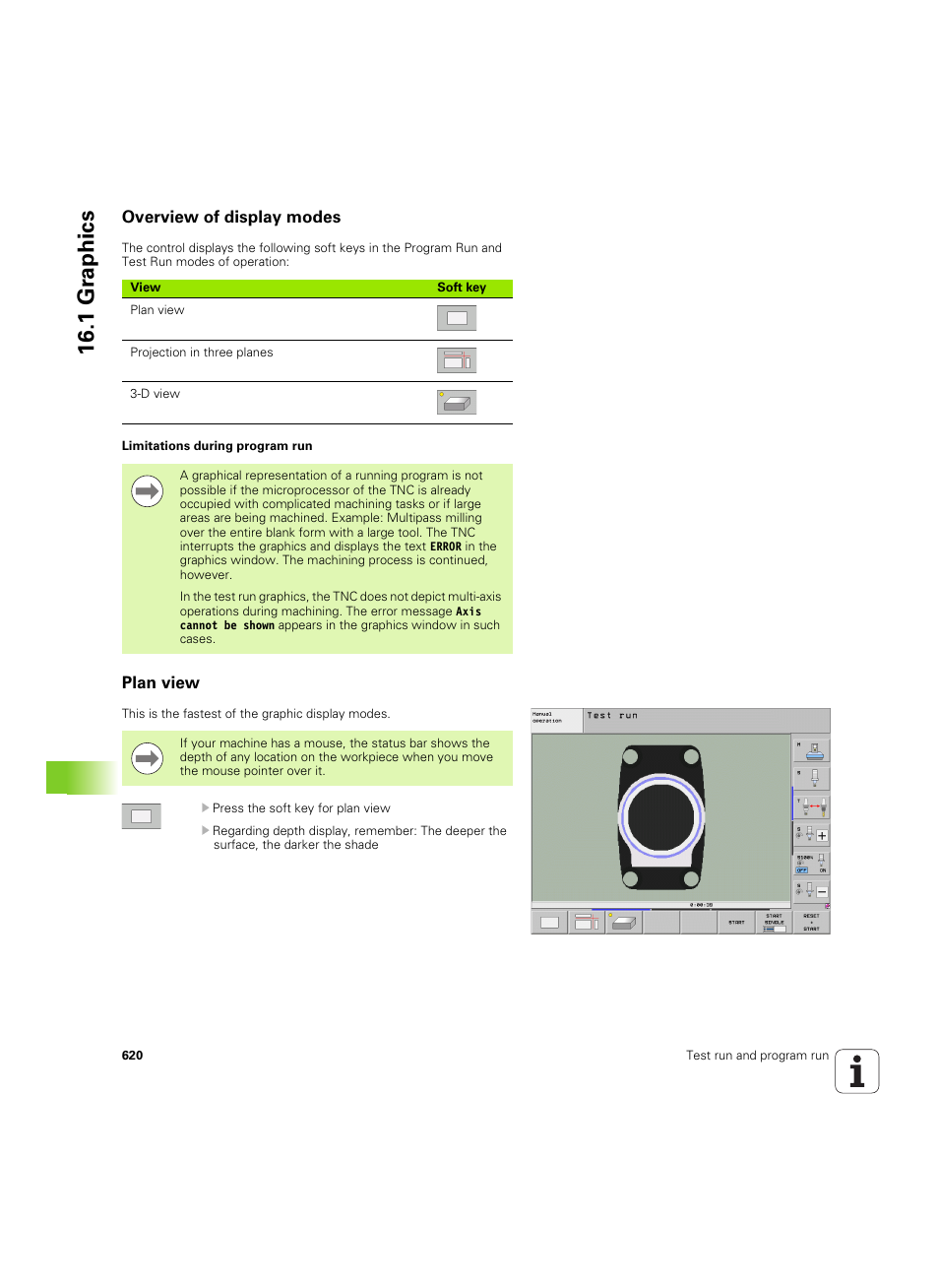 Overview of display modes, Plan view, 1 gr ap hics | HEIDENHAIN iTNC 530 (60642x-03) User Manual | Page 620 / 735