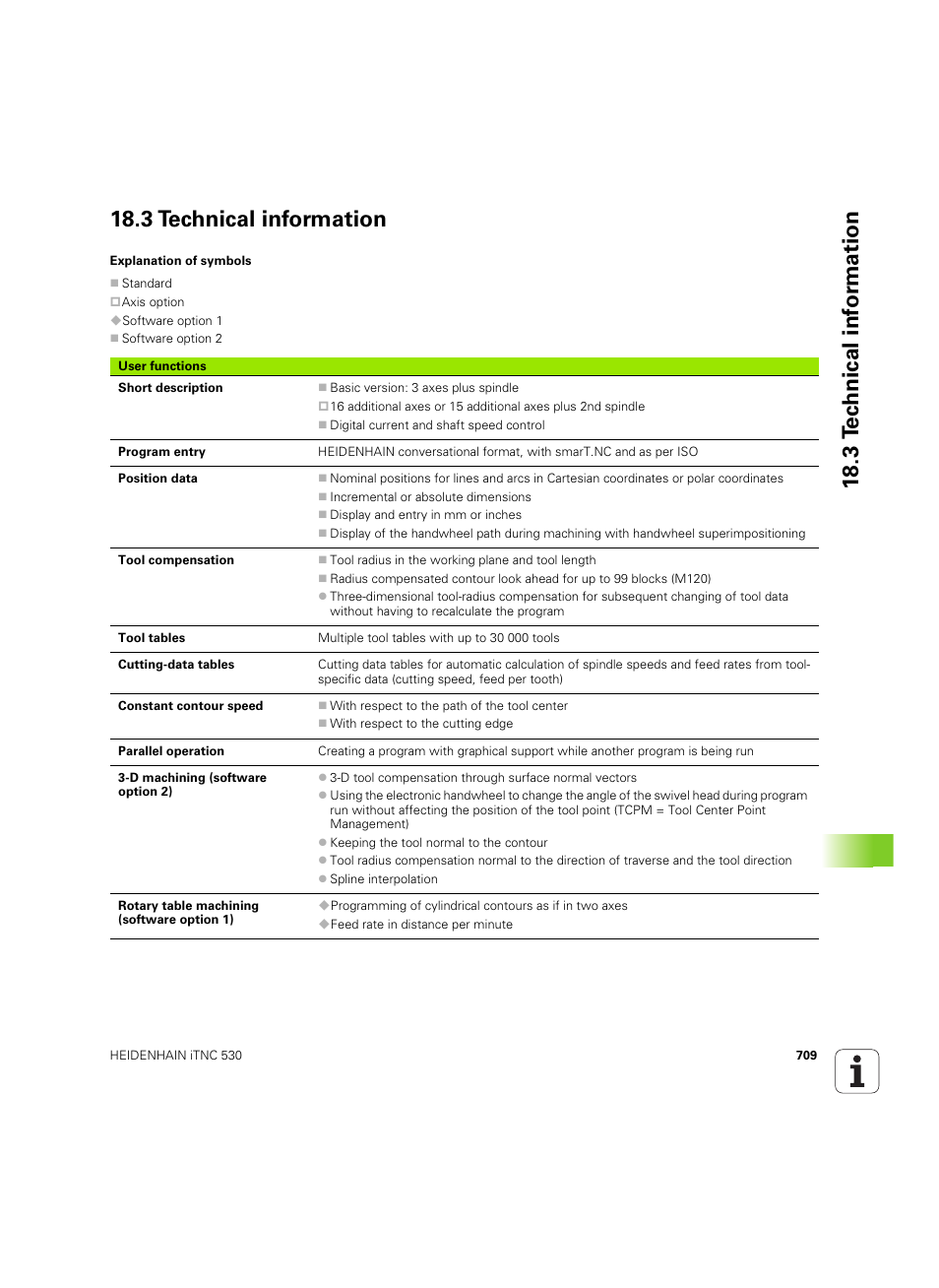 3 technical information | HEIDENHAIN iTNC 530 (60642x-03) User Manual | Page 709 / 735