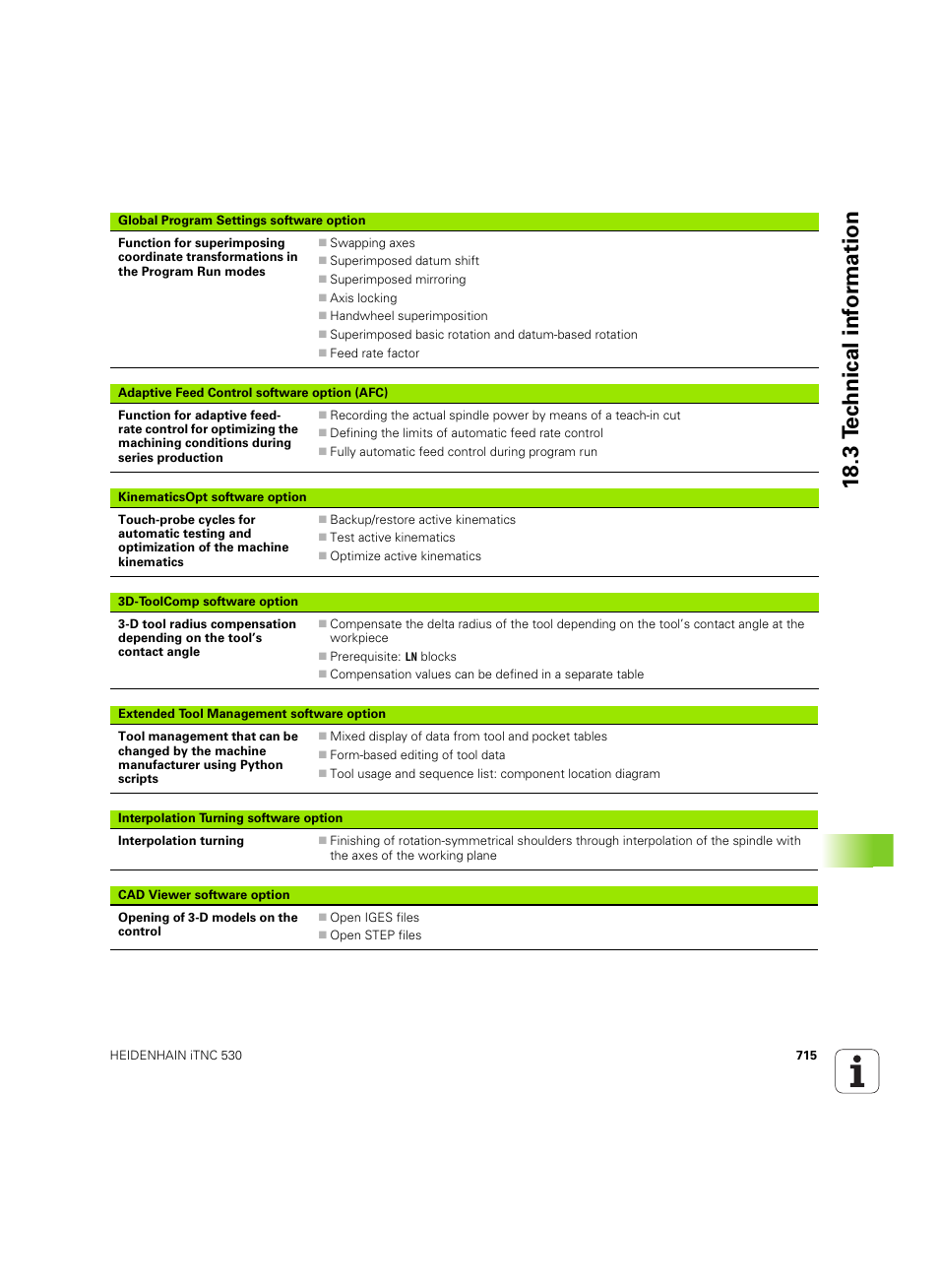 18 .3 t e c hnical inf o rm ation | HEIDENHAIN iTNC 530 (60642x-03) User Manual | Page 715 / 735