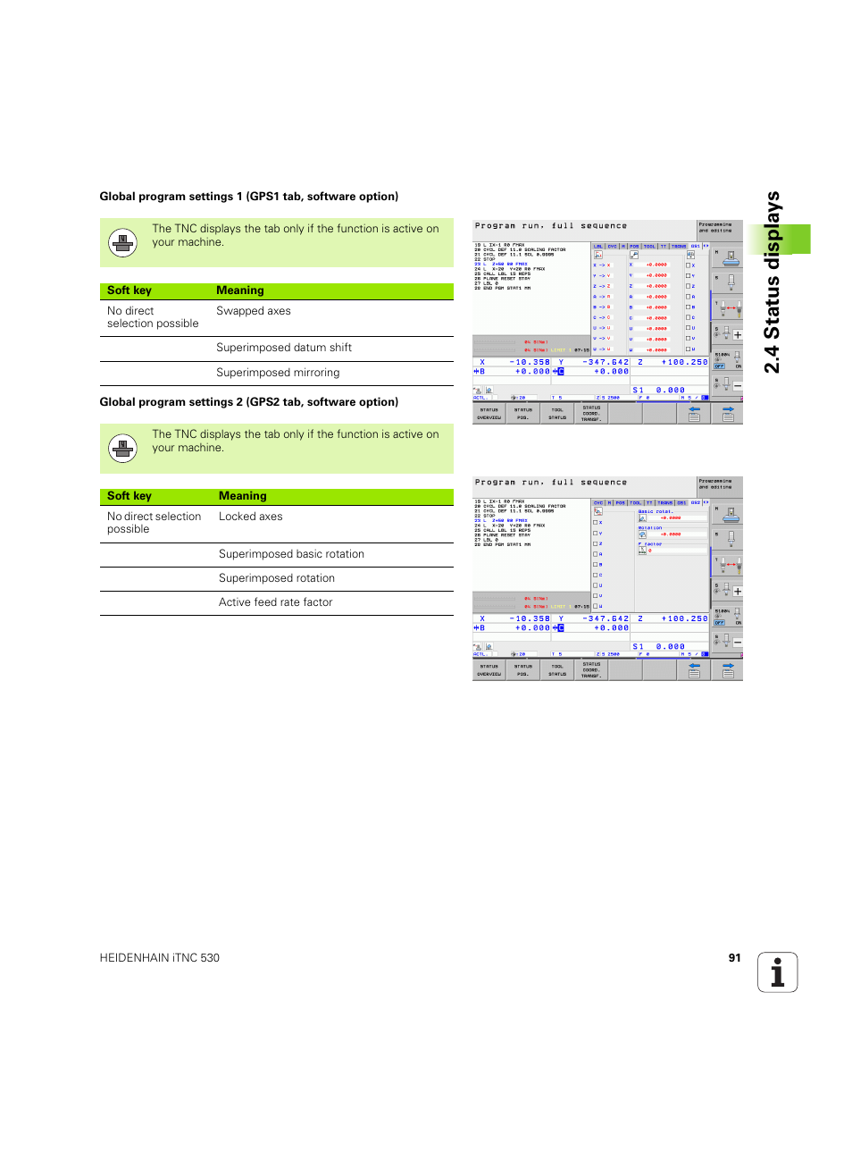 4 stat us displa ys | HEIDENHAIN iTNC 530 (60642x-03) User Manual | Page 91 / 735
