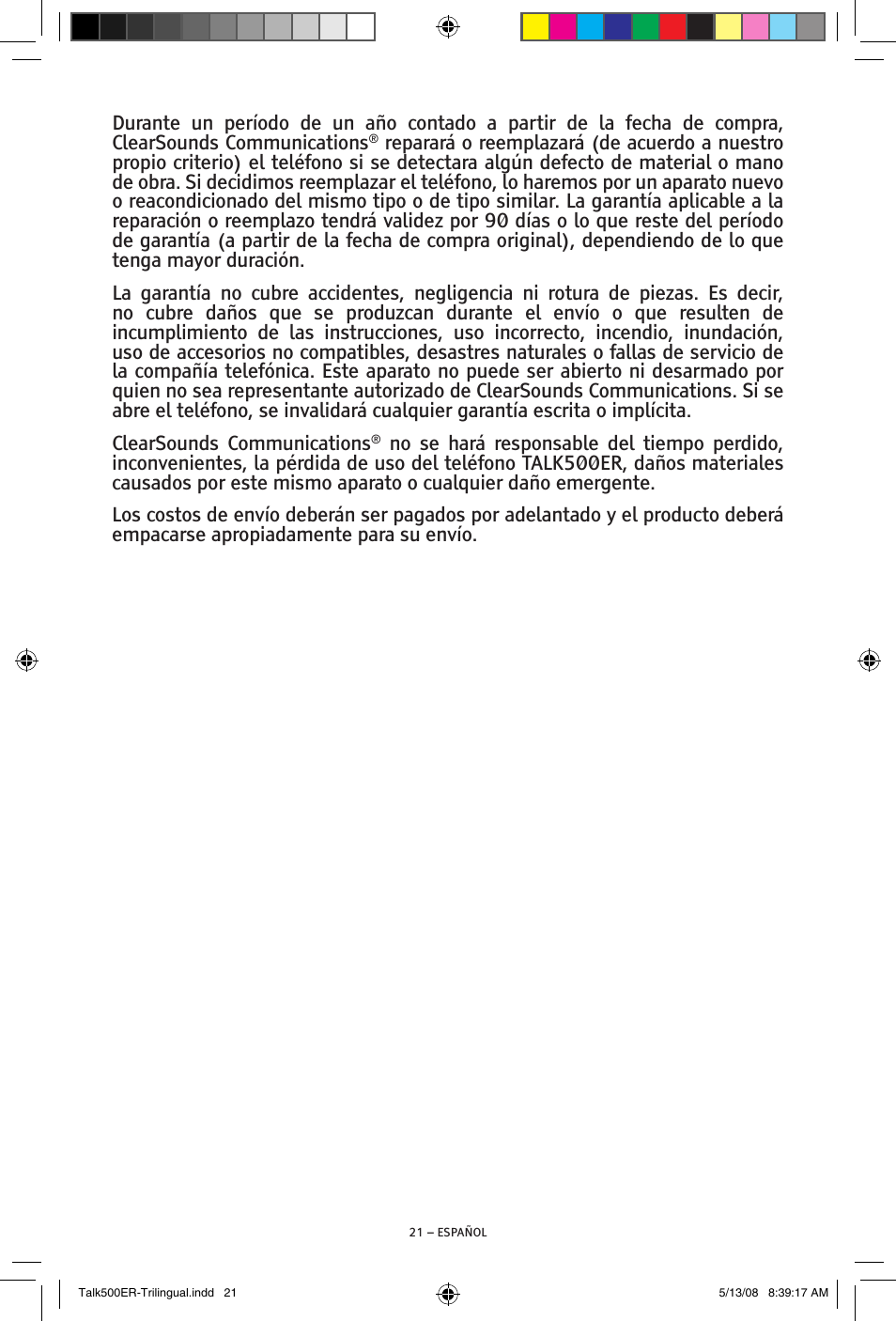 ClearSounds TALK500 ER User Manual | Page 41 / 64