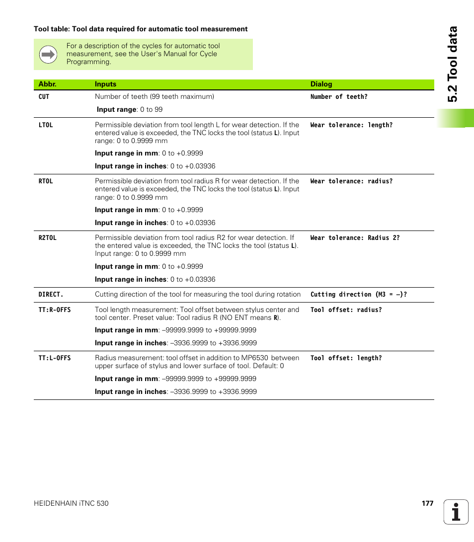 2 t ool data | HEIDENHAIN iTNC 530 (60642x-03) ISO programming User Manual | Page 177 / 656