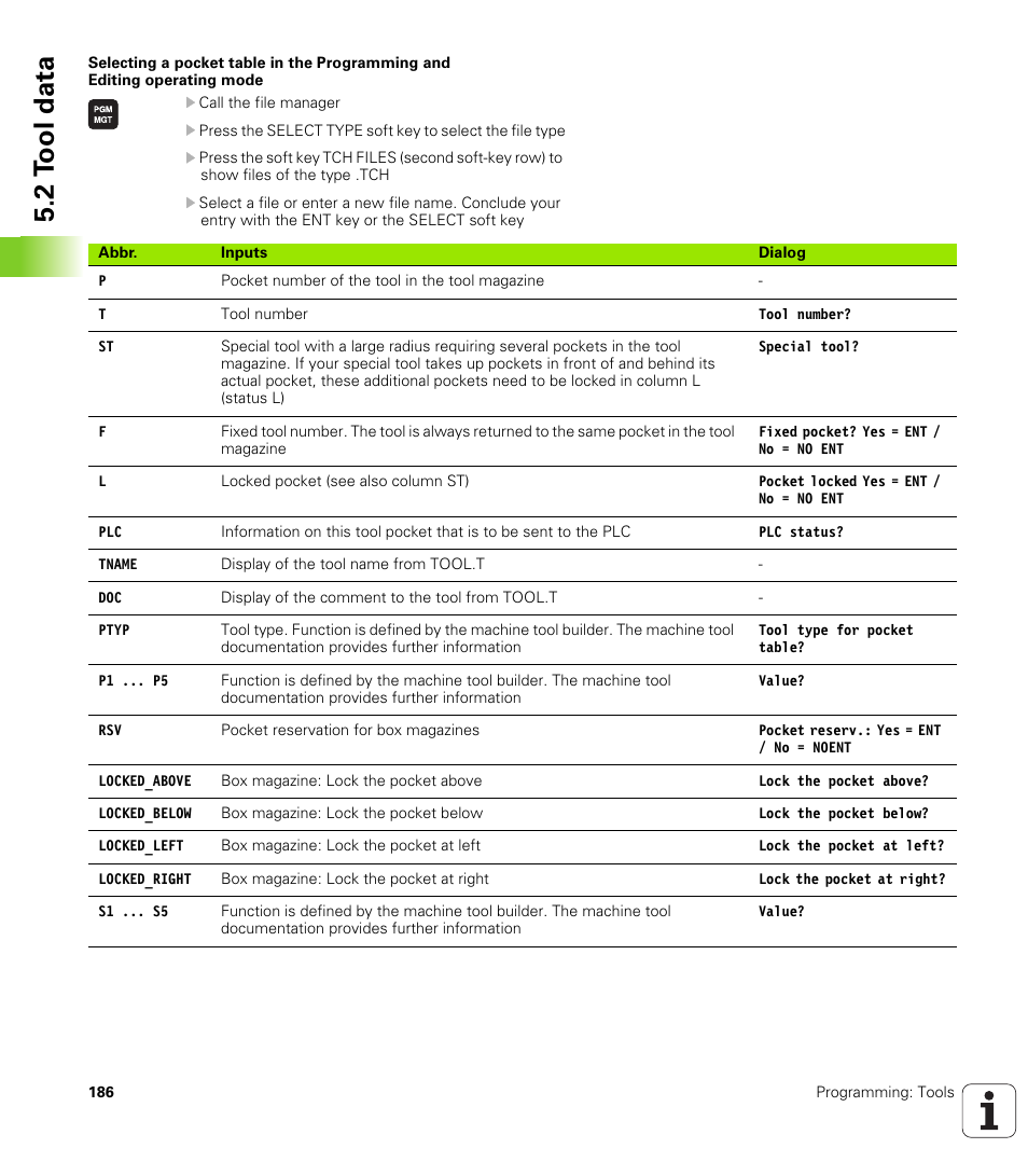 2 t ool data | HEIDENHAIN iTNC 530 (60642x-03) ISO programming User Manual | Page 186 / 656