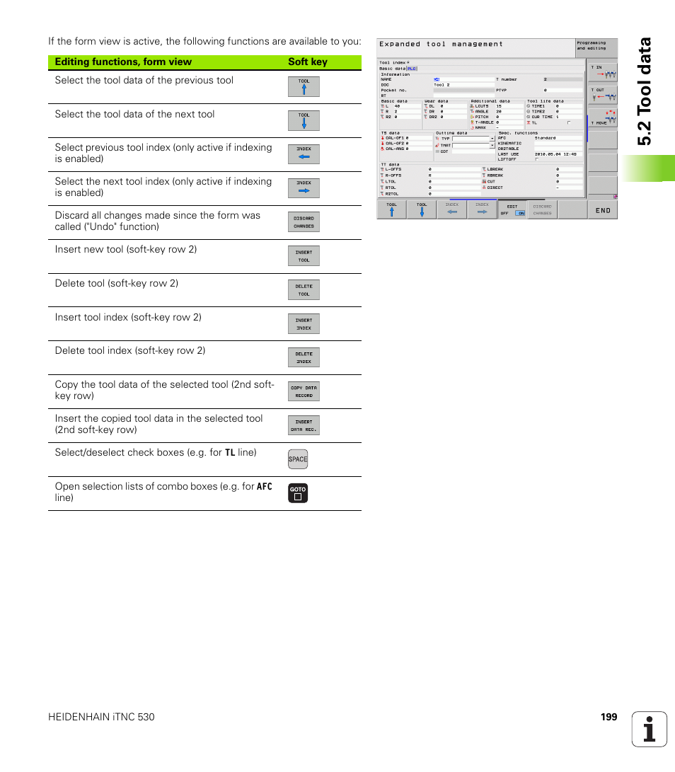 2 t ool data | HEIDENHAIN iTNC 530 (60642x-03) ISO programming User Manual | Page 199 / 656