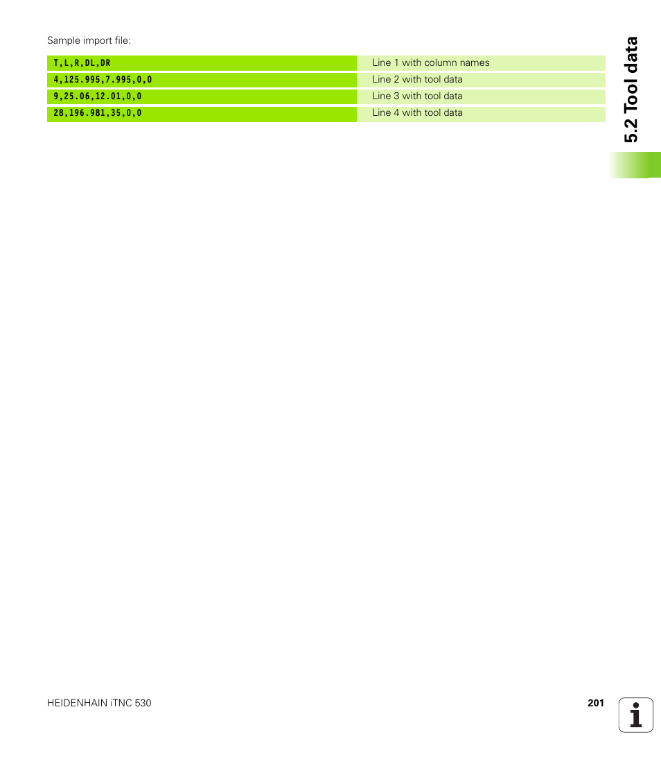 2 t ool data | HEIDENHAIN iTNC 530 (60642x-03) ISO programming User Manual | Page 201 / 656