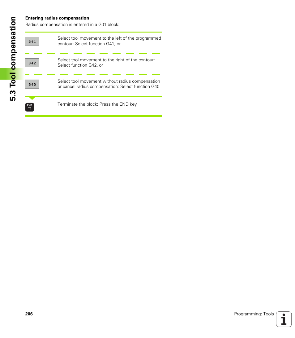3 t ool compensation | HEIDENHAIN iTNC 530 (60642x-03) ISO programming User Manual | Page 206 / 656