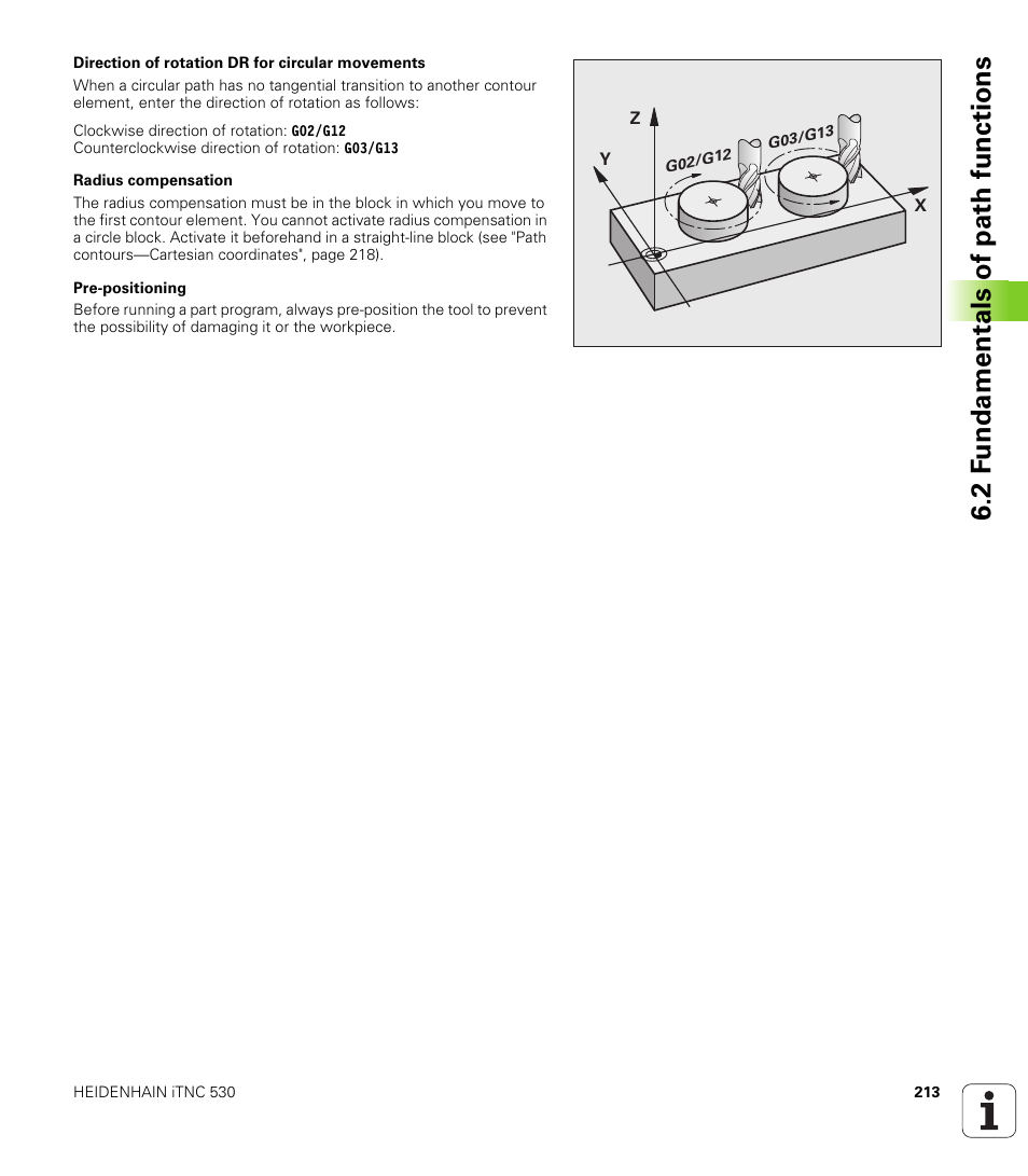 2 f undamentals of path functions | HEIDENHAIN iTNC 530 (60642x-03) ISO programming User Manual | Page 213 / 656