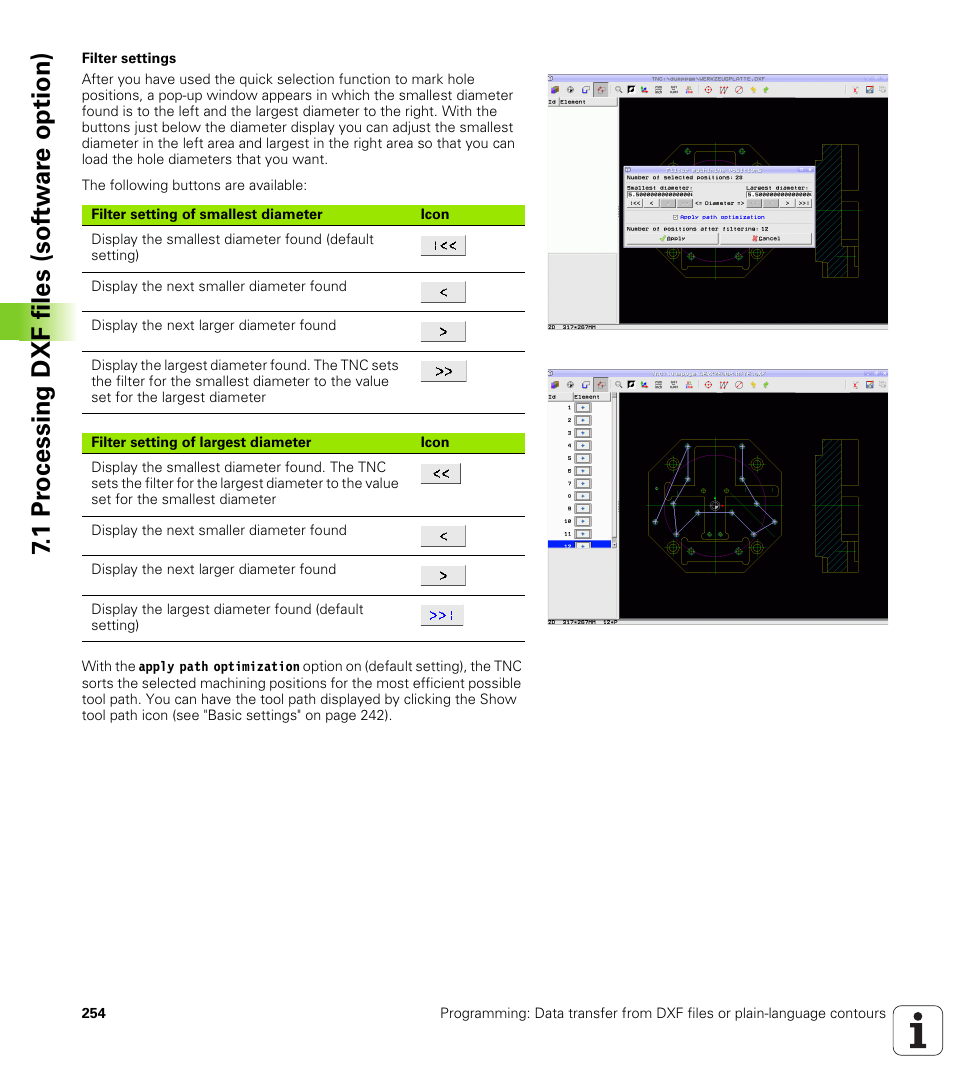 1 pr ocessing dxf files (sof tw ar e option) | HEIDENHAIN iTNC 530 (60642x-03) ISO programming User Manual | Page 254 / 656