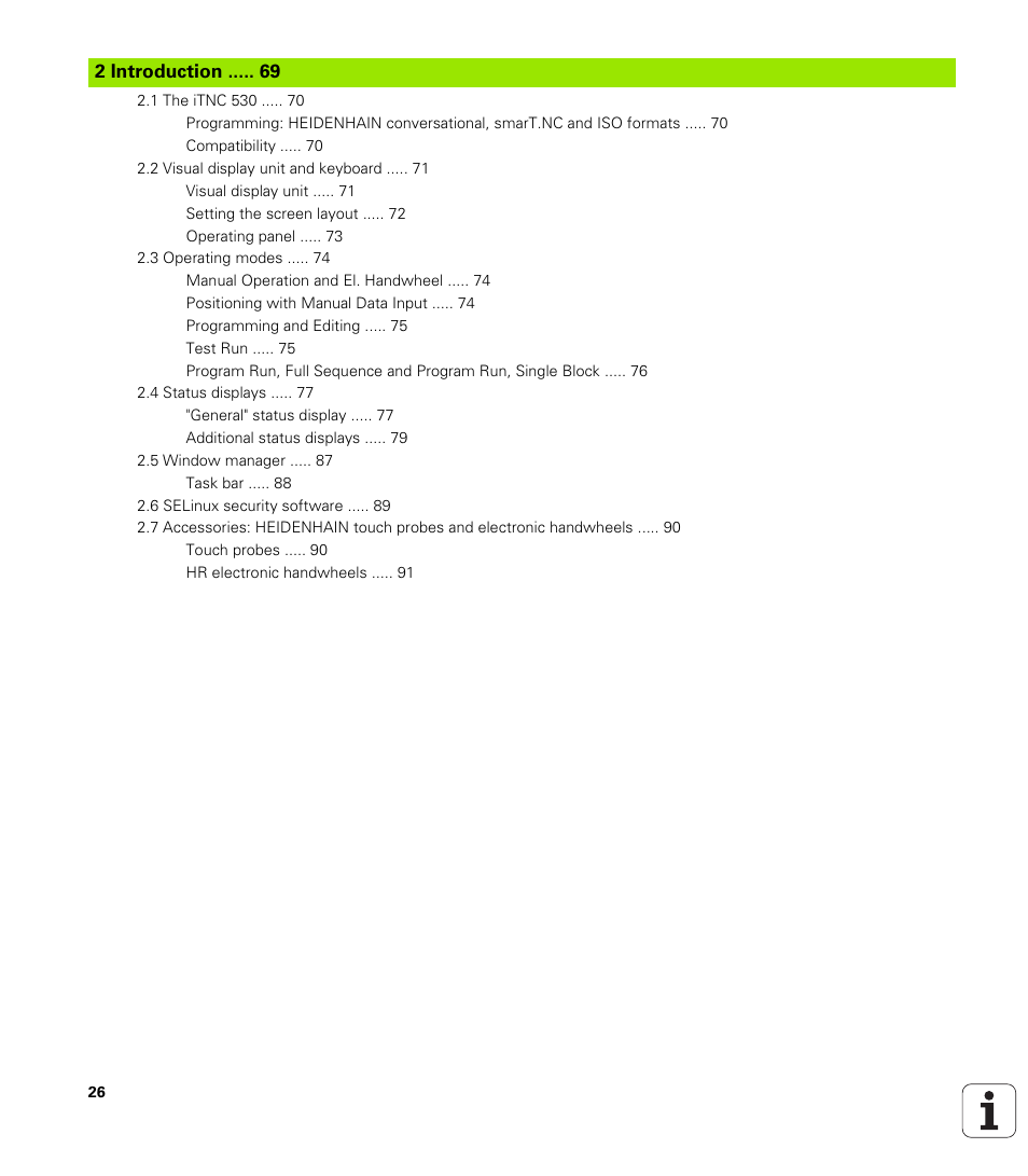 2 introduction | HEIDENHAIN iTNC 530 (60642x-03) ISO programming User Manual | Page 26 / 656