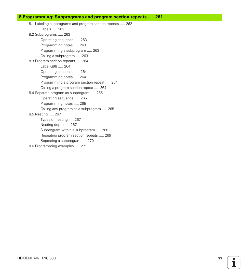 HEIDENHAIN iTNC 530 (60642x-03) ISO programming User Manual | Page 33 / 656